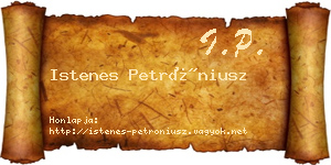 Istenes Petróniusz névjegykártya